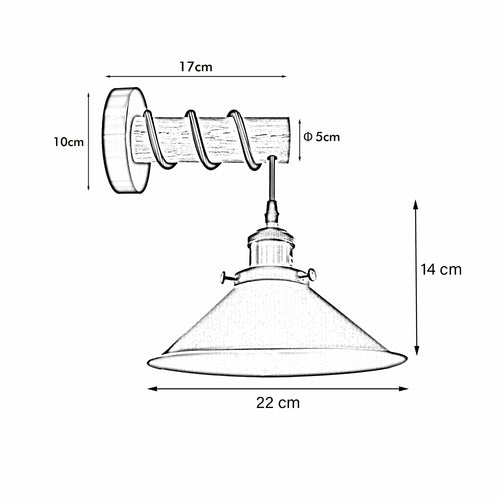 Modern Combined Solid Wooden Arm Chandelier Lighting With Metal Cone