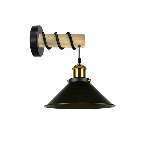 Modern Combined Solid Wooden Arm Chandelier Lighting With Metal Cone