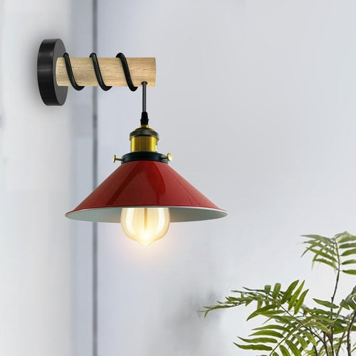 Modern Combined Solid Wooden Arm Chandelier Lighting With Metal Cone