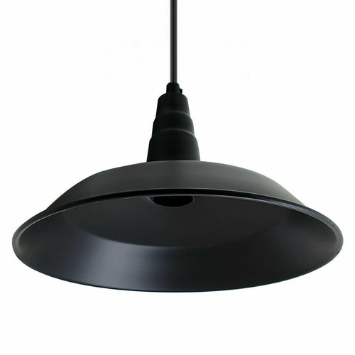 Industrial Matte Black Pendant Lighting Shade Bowl Shape Metal~3727