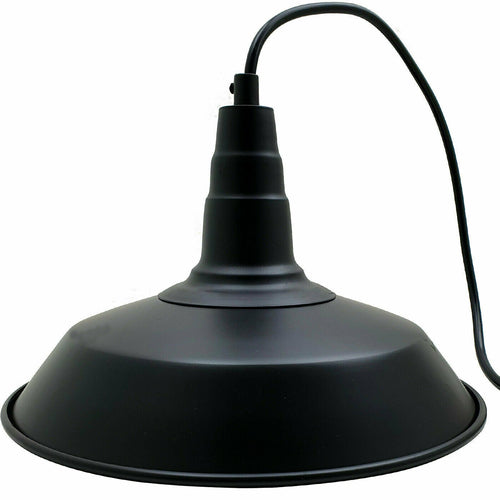 Industrial Matte Black Pendant Lighting Shade Bowl Shape Metal~3727