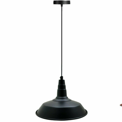Industrial Matte Black Pendant Lighting Shade Bowl Shape Metal~3727